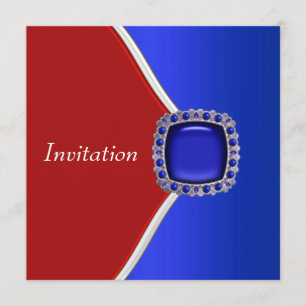 Invitation Fête patriotique rouge, blanc et bleu