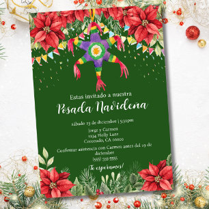 Invitation Fête Piñata Posada Mexicaine Noël Party