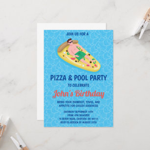 invitation fête pizza piscine