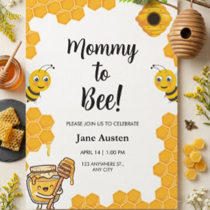 Invitation Fête pour bébé Maman Bee