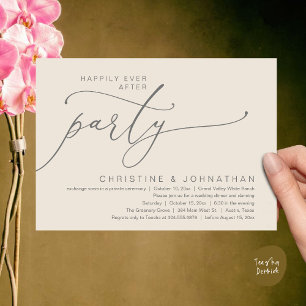Invitation Fête pour un Mariage Heureux à Tout Jamais, Dîner 