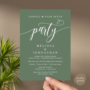 Invitation Fête pour un Mariage Heureux pour Toujours, Dîner 