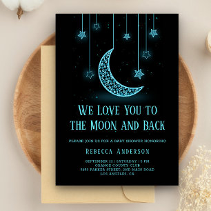 Invitation Fête Prénatale Amour pour la Lune et Retour Bébé