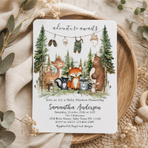Invitation Fête Prénatale Animaux de la Forêt