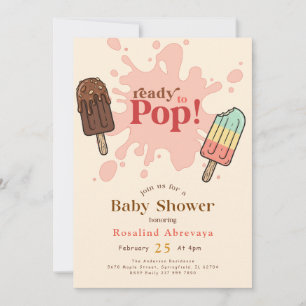 Invitation Fête Prénatale Baby Shower Rocket Pop Été Aquarell