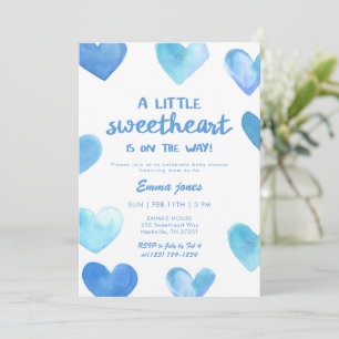 Invitation Fête Prénatale Bébé Chéri Bleu
