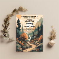Fête Prénatale Bébé Forêt Montagnarde Rustique Éve
