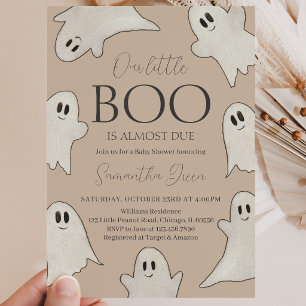 Invitation Fête prénatale bébé Halloween Fantôme Effrayant de