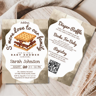 Invitation Fête prénatale bébé tout-en-un Ajoutant S'more à l