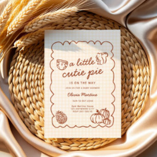 Invitation Fête prénatale Bébé un petit gâteau automnal