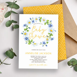 Invitation Fête prénatale bohème botanique avec des fleurs sa