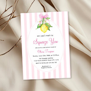 Invitation Fête Prénatale Coquette Citron Rose Squeeze You