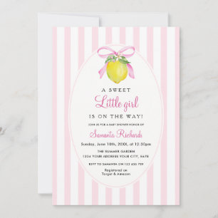 Invitation Fête prénatale Coquette Lemon Pink Bébé