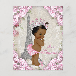 Invitation Fête prénatale de bébé princesse ethnique vintage