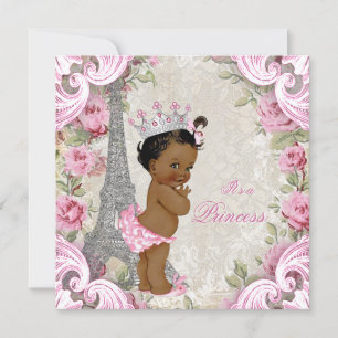 Invitation Fête prénatale de bébé princesse ethnique vintage