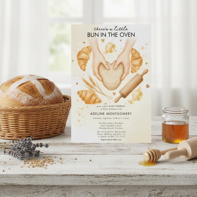 Invitation Fête Prénatale de la Petite Brioche au Four Boulan (Créateur téléchargé)