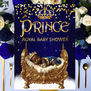 Invitation Fête Prénatale de Petit Prince Royal Ethnique Lit 