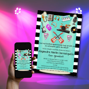 Invitation Fête Prénatale des Jumelles Sarcelle Rock n Roll E