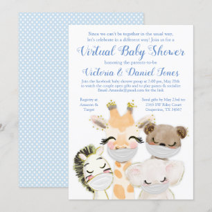 Invitation Fête Prénatale Drive By Covid Masques pour Bébés A