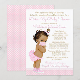 Invitation Fête Prénatale Drive By pour Bébé Fille Ethnique a