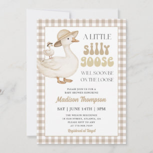 Invitation Fête Prénatale du Petit Garçon Silly Goose Beige E