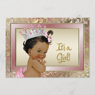 Invitation Fête prénatale élégante et ethnique pour princesse