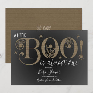 Invitation Fête Prénatale Élégante et Rustique aux Tons Marro