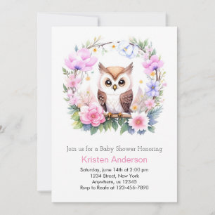 Invitation Fête Prénatale Fille Décor Floral Rose Rêve de Hib