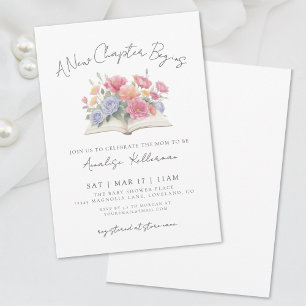 Invitation Fête Prénatale Fleurs Aquarelle