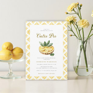 Invitation Fête Prénatale Gâteau au Citron Aquarelle "Cutie P