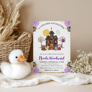 Invitation Fête prénatale Halloween bébé Trick or Treat aquar