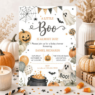 Invitation Fête Prénatale Halloween Citrouille Little Boo