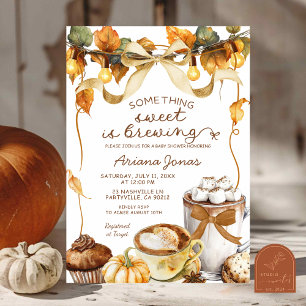 Invitation Fête Prénatale Latte Citrouille Quelque Chose de S