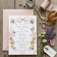Fête Prénatale Maman Abeille à l'aquarelle vintage