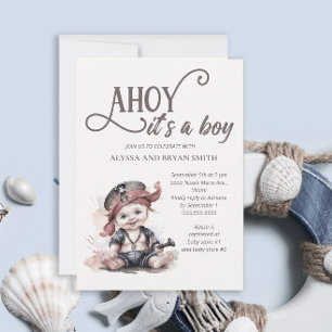 Invitation Fête prénatale : Ohé, c'est un garçon pirate !
