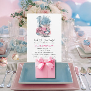 Invitation Fête Prénatale Parisienne Tour Eiffel Mixte