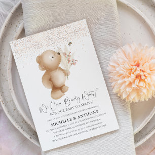 Invitation Fête Prénatale pour le Bébé de Bear & The Bee