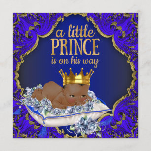 Invitation Fête prénatale pour un bébé prince afro-américain