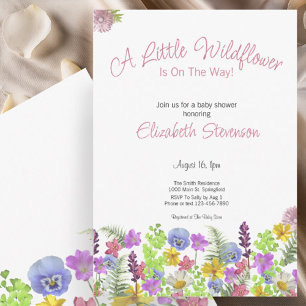Invitation Fête prénatale pour une petite fille sauvage et co