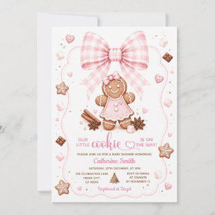 Invitation Fête Prénatale Rose Notre Petit Cookie Est En Rout