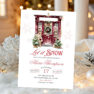 Invitation Fête Prénatale Rustique Fille Laissez Neiger