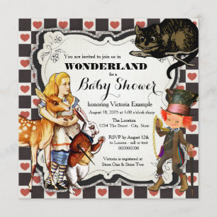 Invitation Fête Prénatale Vintage Wonderland
