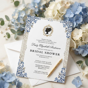 Invitation Fête prénuptiale florale de l'ère Régence