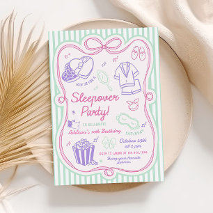 Invitation Fête Pyjama Anniversaire Fille
