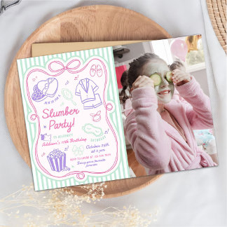 Invitation Fête Pyjama Anniversaire Fille Photo