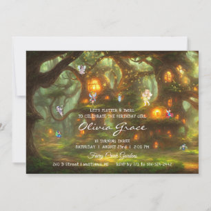 Invitation Fête pyjama de fée de la forêt enchantée