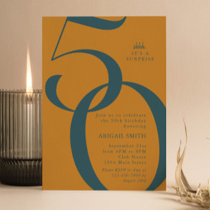 Invitation Fête Rétro Chut C'est une Surprise pour les 50 ans
