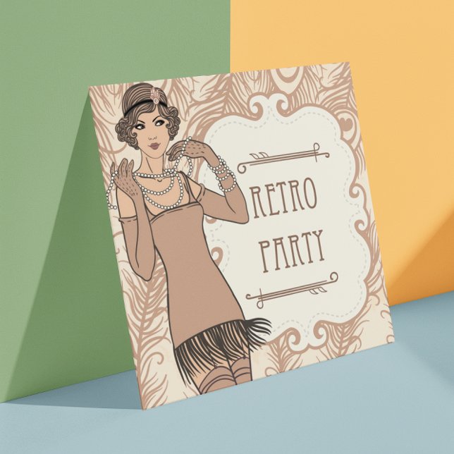 Invitation Fête rétro Fille du Flapper des années 20 (Créateur téléchargé)