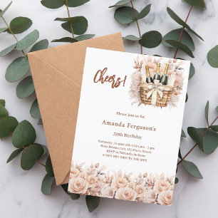 Invitation Fête rose crème à la crème