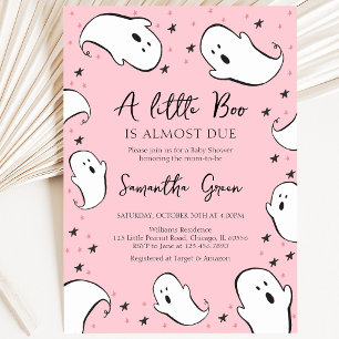 Invitation Fête Rose Un Petit Boo Baby Shower